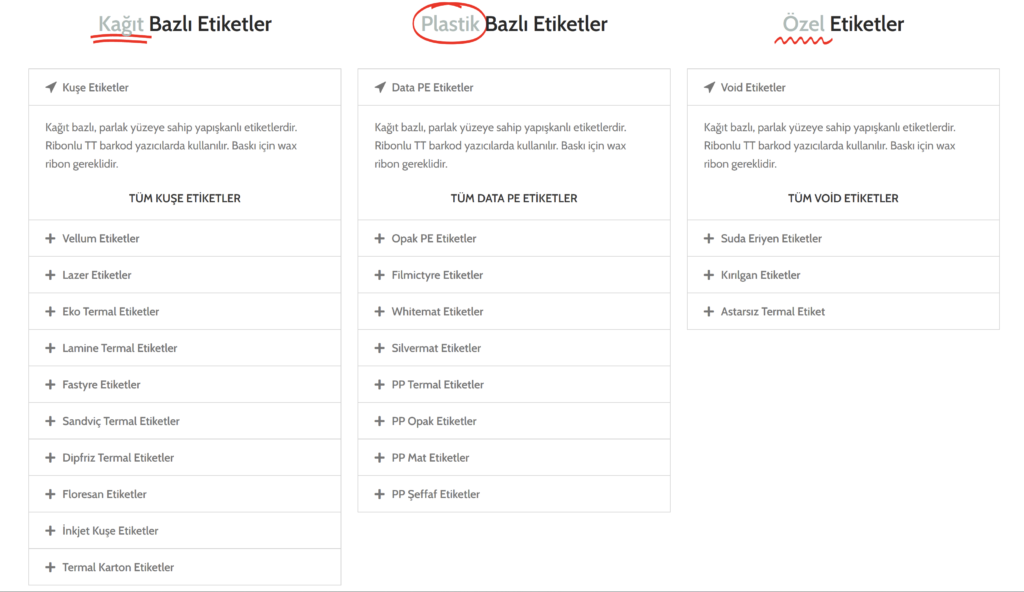 Etiketler - Barkod